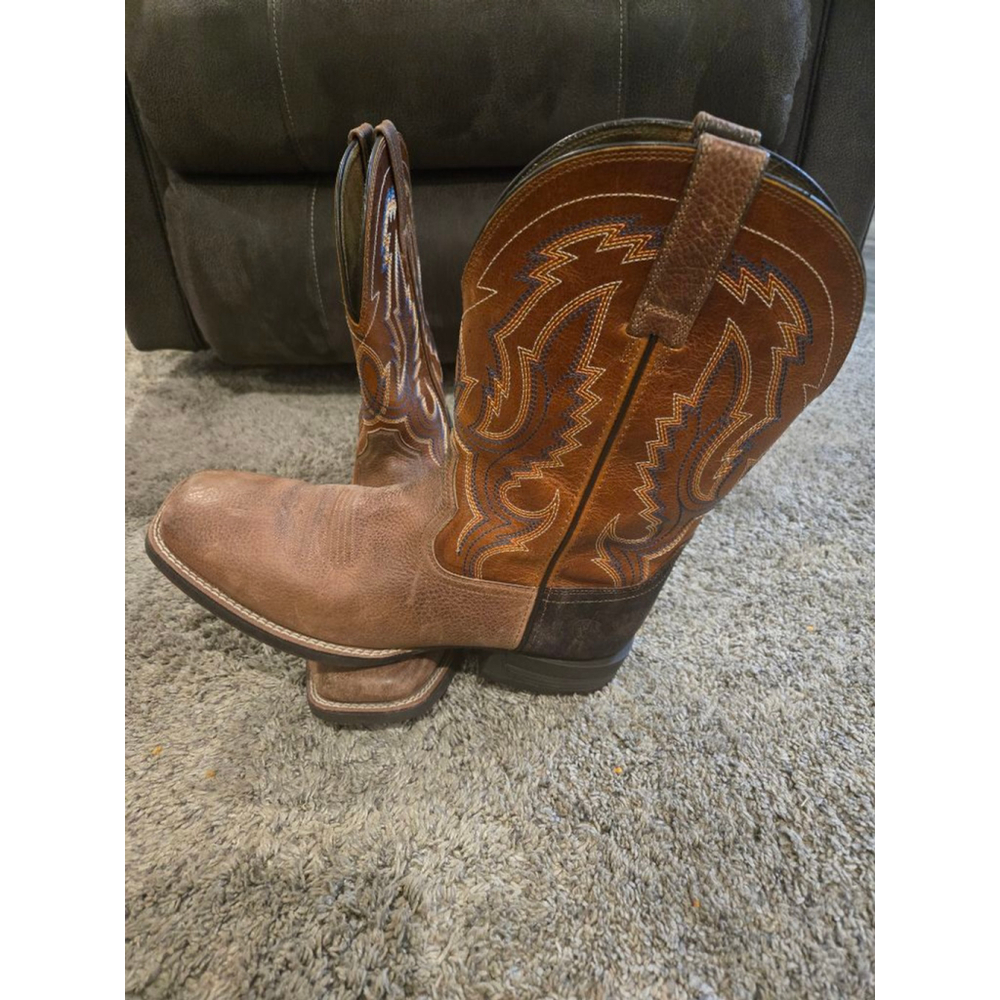 Ariat Steadfast Performance Western Boots Brown & Blue Cowboy Boots Size 10.5